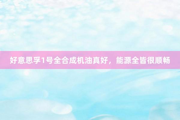 好意思孚1号全合成机油真好，能源全皆很顺畅