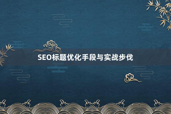 SEO标题优化手段与实战步伐